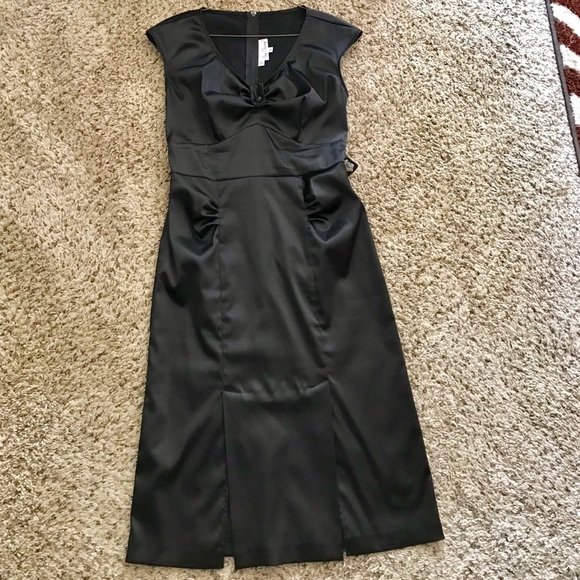 black satin wiggle dress